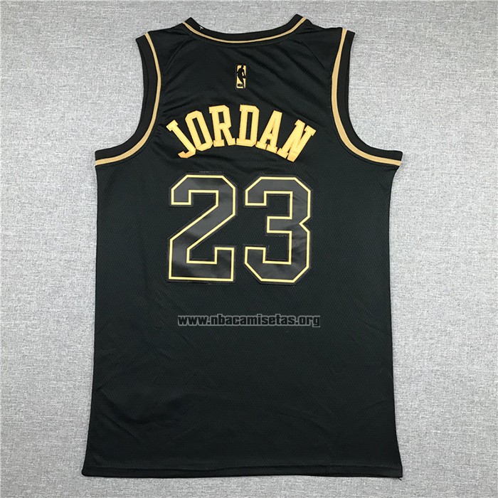 Camiseta Golden Edition Chicago Bulls Michael Jordan NO 23 Negro